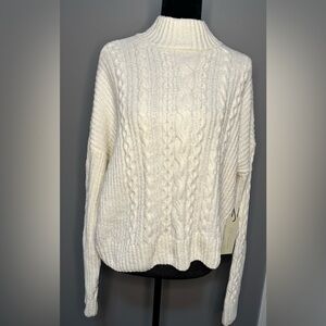 Rachel Zoe Women's Ivory Cable Knit Sweater